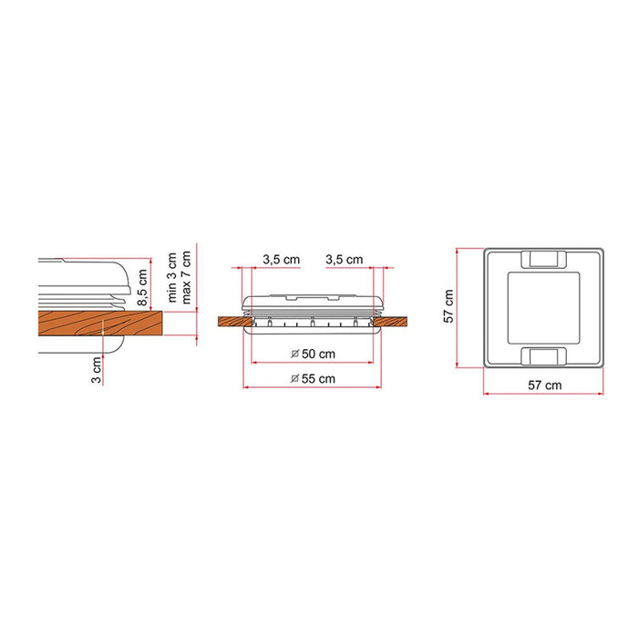 Fiamma Rooflight Vent 50 Crystal for Camper Roof Ventilation Fiamma - Dynamic Drive
