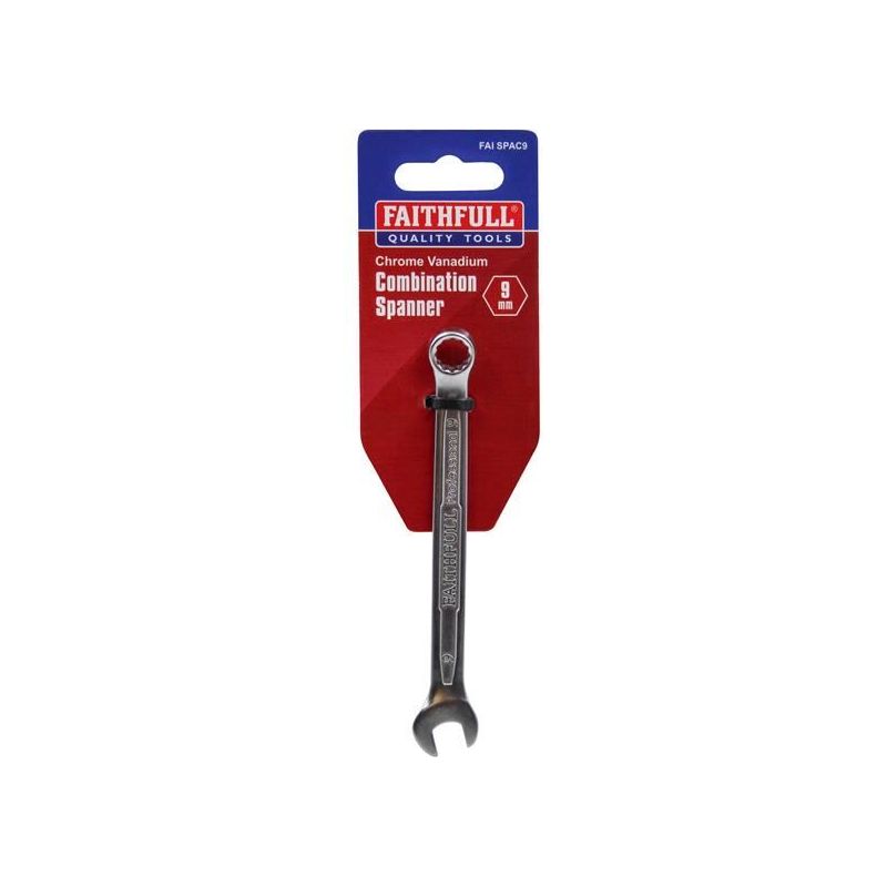 Faithfull Combination Spanner CV Satin Finish 9mm Faithfull - Dynamic Drive