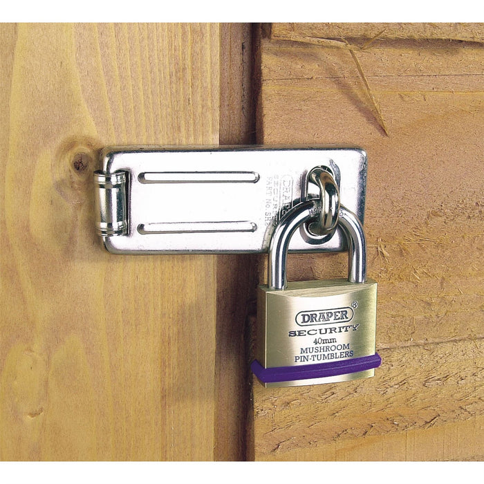 Draper Solid Brass Padlocks with Hardened Steel Shackle, 40mm (Pack of 6) 67659 Draper - Dynamic Drive