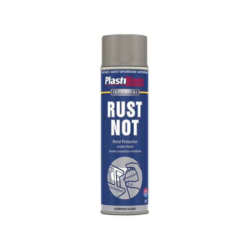 Plastikote Rust Not Spray Matt Aluminium 500ml PlastiKote - Dynamic Drive