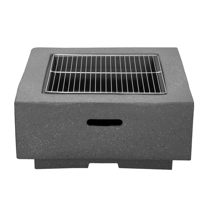 Dellonda Square Fire Pit with BBQ Grill Safety Mesh Screen Fire Poker Dark Grey Dellonda - Dynamic Drive