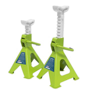 Sealey AXLe Stands (Pair) 2 Tonne Capacity per Stand Ratchet Type Hi-Vis Green Sealey - Dynamic Drive