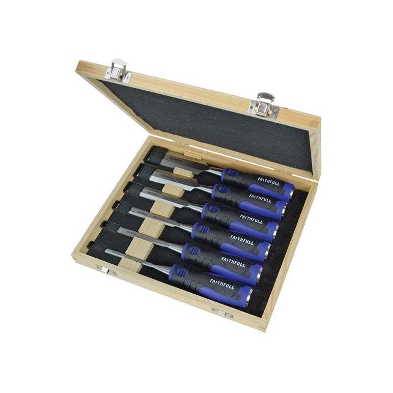 Faithfull Soft Grip Chisel Set + Storage Box, 6 Piece Faithfull - Dynamic Drive