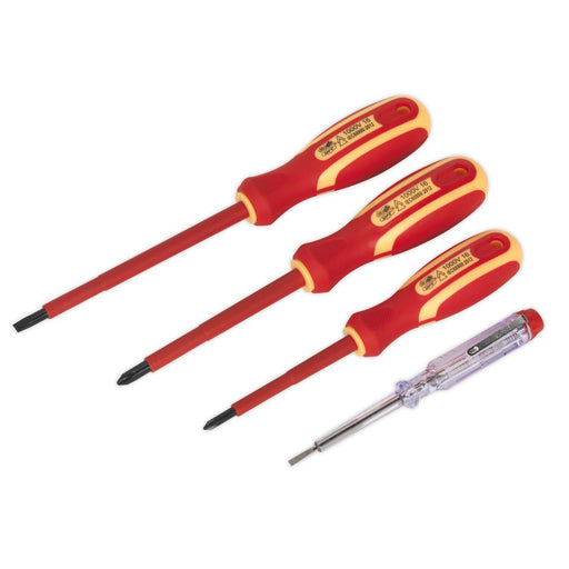 Siegen 4pc VDE Approved Electricians Screwdriver Set Mains Tester Phillips SL PH Siegen  - Dynamic Drive