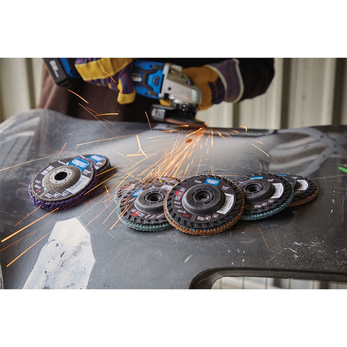 Draper Polycarbide Strip Disc, 115mm, 22.23mm, 180 Grit, Black 37607 Draper - Dynamic Drive
