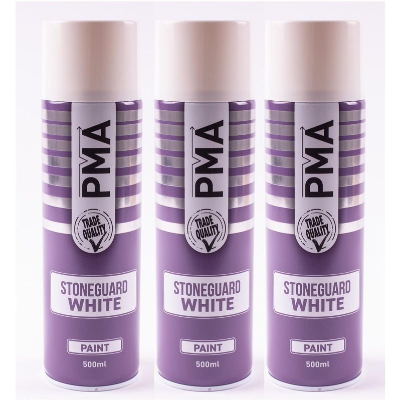 3x Stone Guard White Aerosol Spray Autotek AT00SGW500 UNDERSEAL 500 ML AEROSOL Autotek - Dynamic Drive
