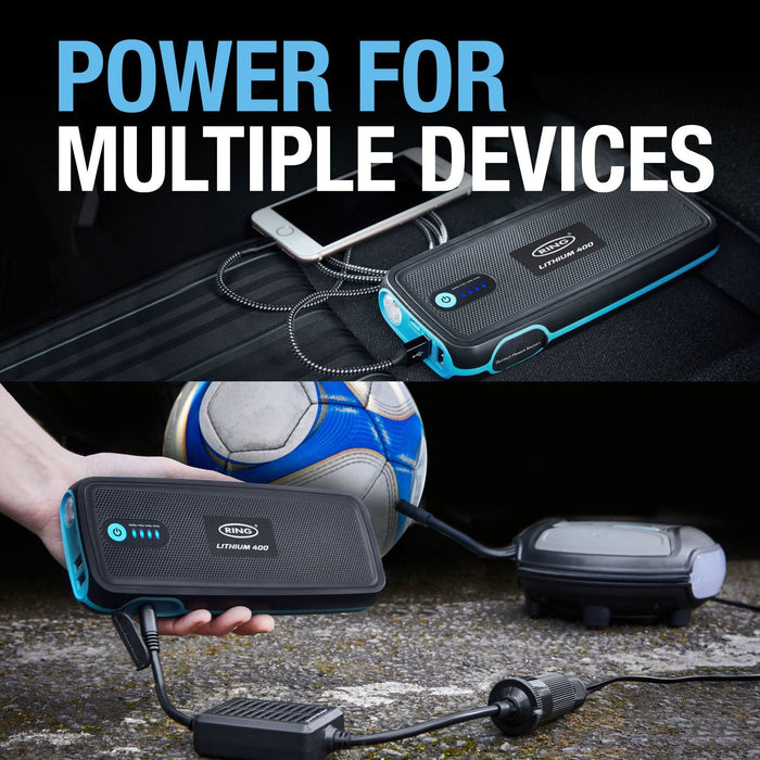 Ring Automotive RPPL400 high power lithium car jump starter power pack and 16800 Ring Automotive - Dynamic Drive
