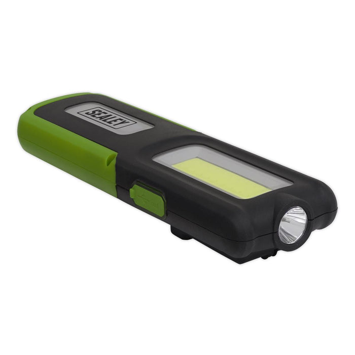 Sealey Rechargeable Inspection Light 5W COB & 3W SMD LED with Power Bank Green Sealey - Dynamic Drive