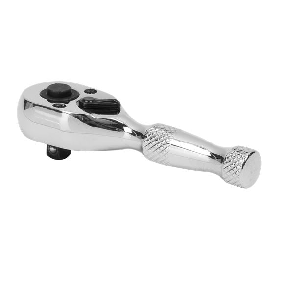 Sealey Stubby Ratchet Wrench 1/4"Sq Drive Pear-Head Flip Reverse AK660S Sealey  - Dynamic Drive