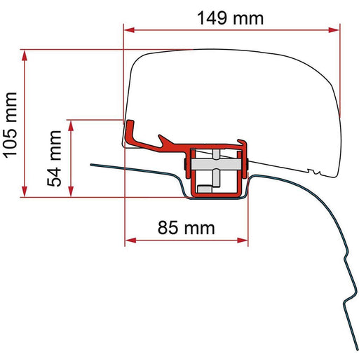 Fiamma Adaptor for F40 Awning on VW T5/T6 RHD: Easy and Convenient Compatibilit Fiamma - Dynamic Drive