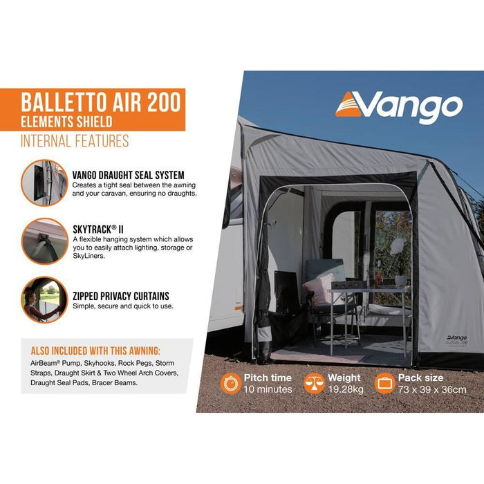 Vango Balletto Air 200 Elements Shield Caravan Awning Vango - Dynamic Drive