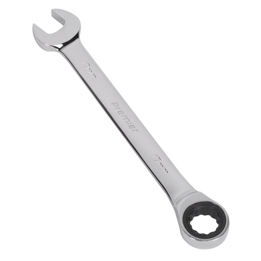 Sealey Ratchet Combination Spanner 17mm RCW17 Sealey - Dynamic Drive