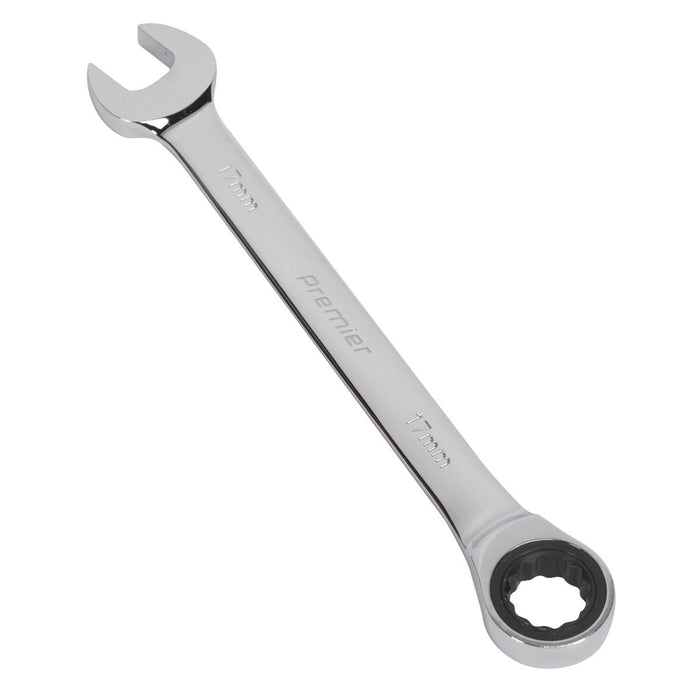 Sealey Ratchet Combination Spanner 17mm RCW17 Sealey - Dynamic Drive