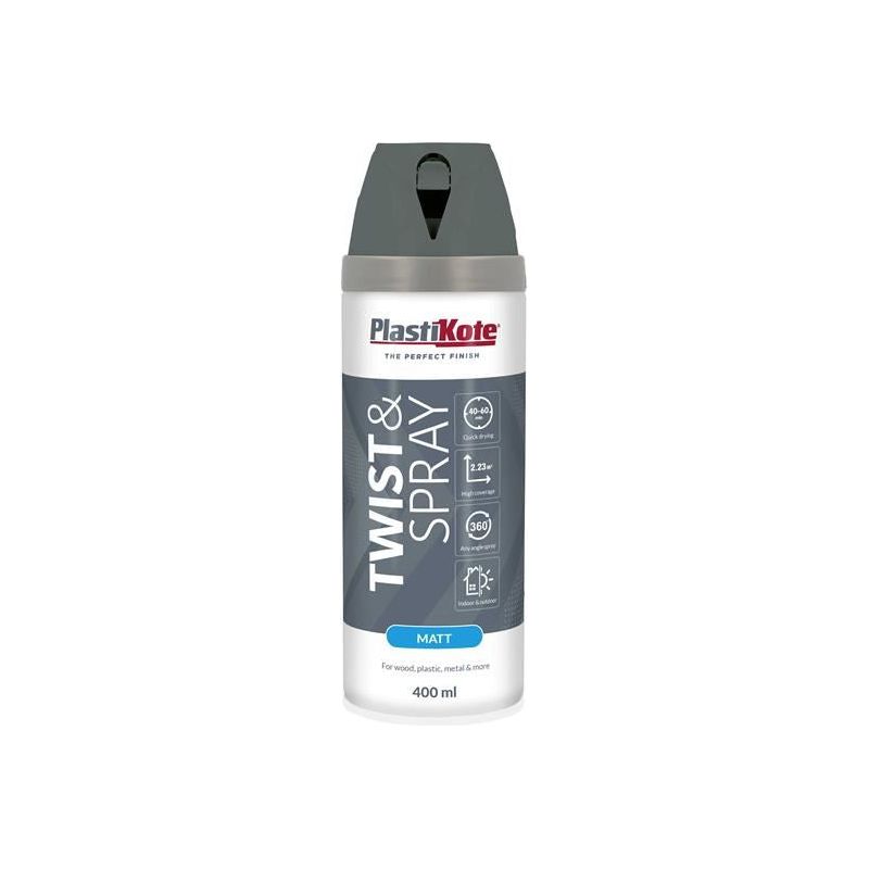 Plastikote Twist & Spray Matt 400ml Blue Steel PlastiKote - Dynamic Drive