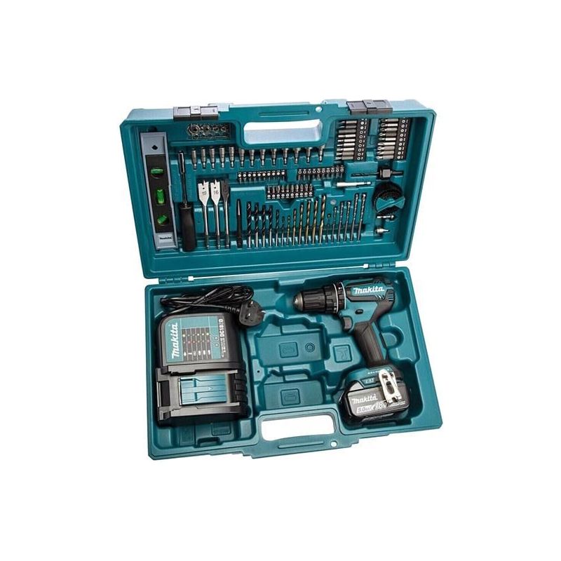 Makita DHP485STX5 Brushless Combi Drill 18V 1 x 5.0Ah Li-ion + 101 Piece Bit Set Makita - Dynamic Drive