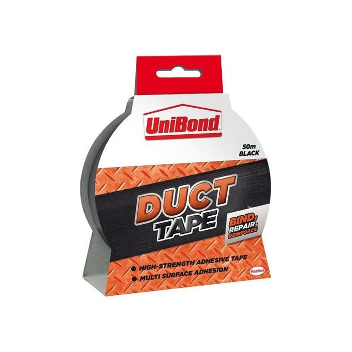 Unibond DIY Duct Tape Black 50mm x 50m UniBond - Dynamic Drive