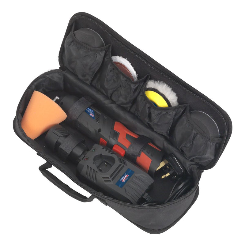 Sealey Cordless Mini Sander Polisher Kit 75mm 12V Lithium-ion Car Detailing Sealey  - Dynamic Drive