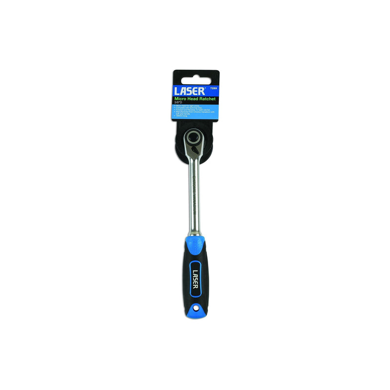 Laser Micro Head Ratchet 3/8"D 7289 Laser - Dynamic Drive