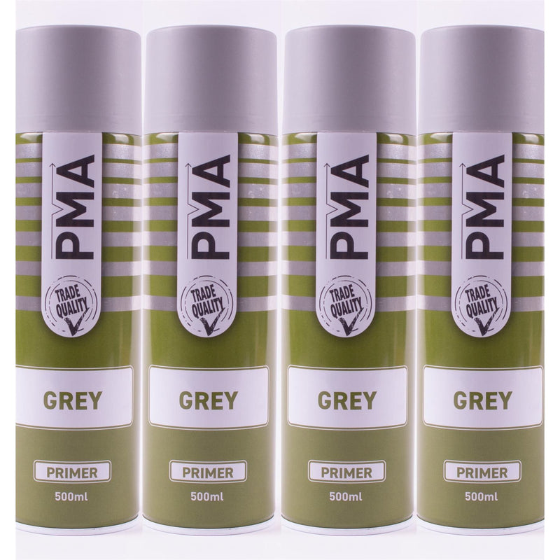 4x Autotek Professional Grey Primer 500Ml Spray Paint High Coverage Autotek - Dynamic Drive