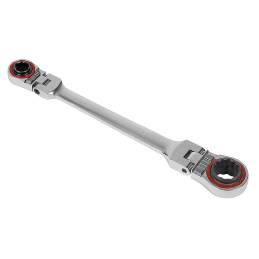 Sealey Ratchet Ring Spanner 4-in-1 Flexi-Head Reversible Metric Platinum Series Sealey - Dynamic Drive
