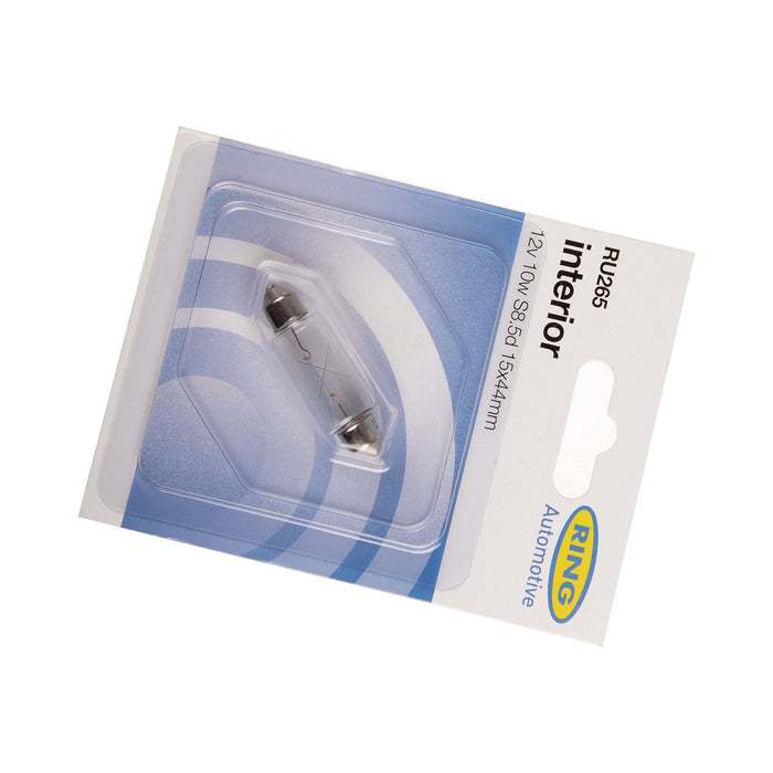 Ring Automotive RU265 12V 10W Std S8.5D 15 X 44 Festoon Ring Automotive  - Dynamic Drive