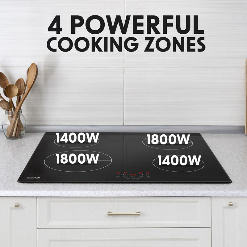 Baridi Integrated Induction Hob with 4 Cooking Zones 60cm 6800W Output Baridi - Dynamic Drive