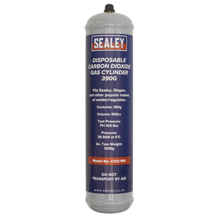 Sealey Gas Cylinder Disposable Carbon Dioxide 390g CO2/100 Sealey - Dynamic Drive