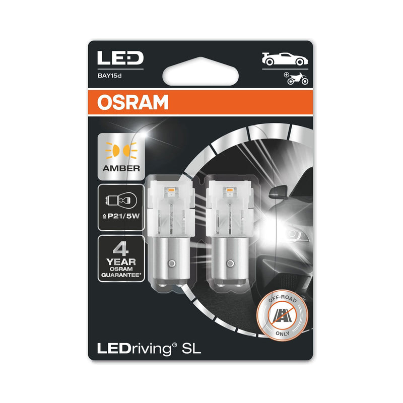 Osram LEDriving SL, P21/5W, Amber, LED signal lamps, Off-road only, non ECE, Dou Osram - Dynamic Drive