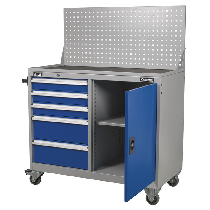 Sealey Industrial Mobile Workstation 5 Drawer & 1 Shelf Locker API1103A Sealey - Dynamic Drive