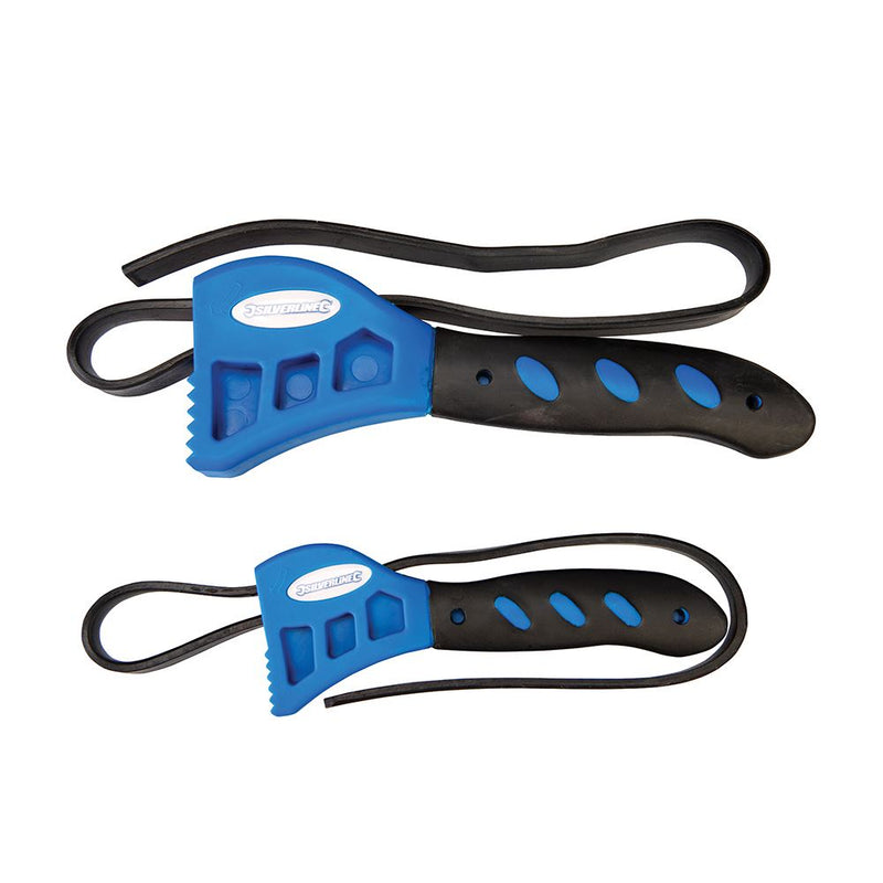 Silverline Rubber Strap Wrenches Set 2pce 500 & 600mm Silverline - Dynamic Drive