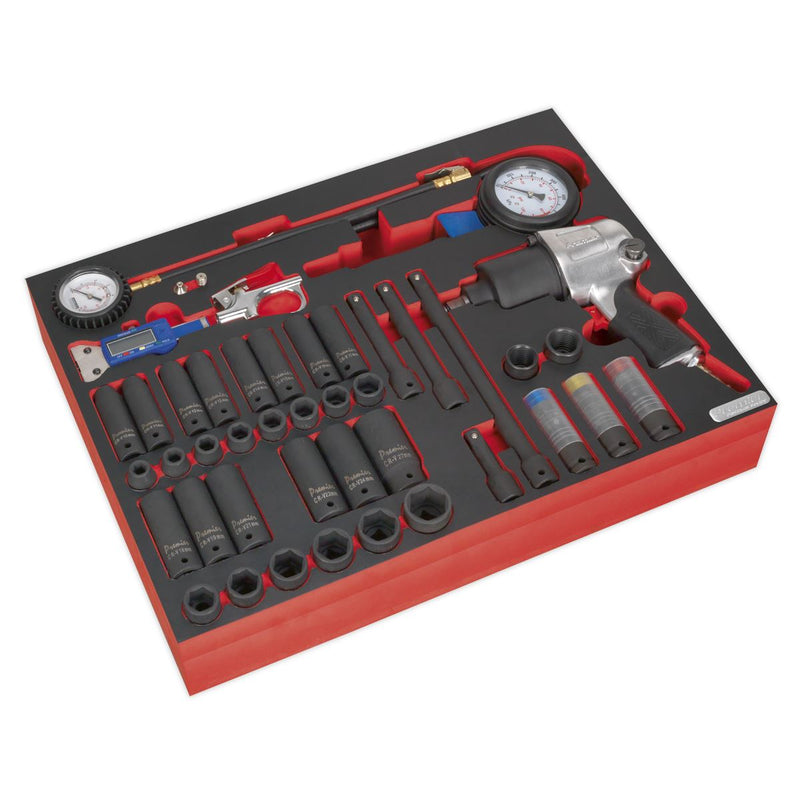 Sealey Tool Tray With Impact Wrench, Sockets & Tyre Tool Sealey - Dynamic Drive