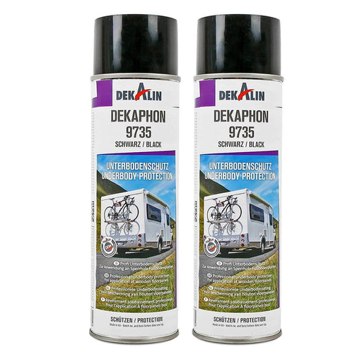 2 x Dekalin Dekaphon 9735 Underbody Protection 500ml BLACK Motorhome Caravan Dekalin  - Dynamic Drive