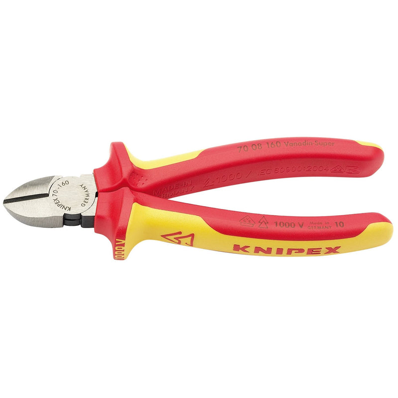 Draper Knipex 70 08 160UKSBE VDE Fully Insulated Diagonal Side Cutters, 160mm Draper - Dynamic Drive
