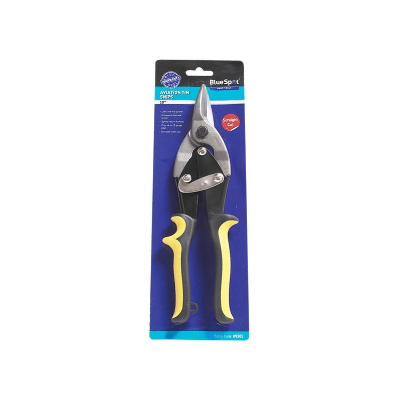 Bluespot Tools Aviation Tin Snips Straight Cut 250mm (10in) BlueSpot Tools - Dynamic Drive