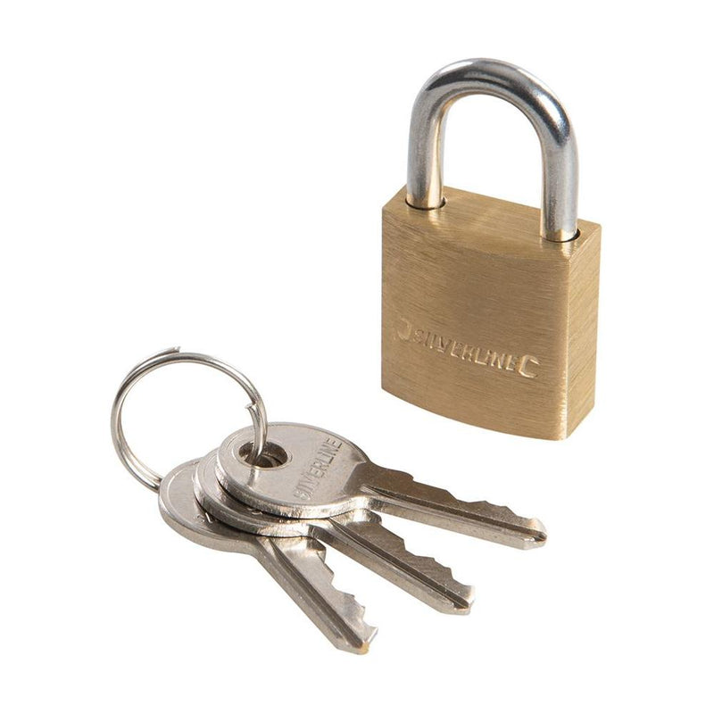 Silverline Brass Padlock 20mm Silverline - Dynamic Drive