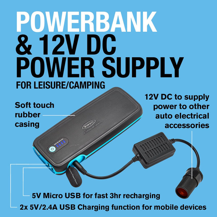 Ring Automotive RPPL400 high power lithium car jump starter power pack and 16800 Ring Automotive - Dynamic Drive