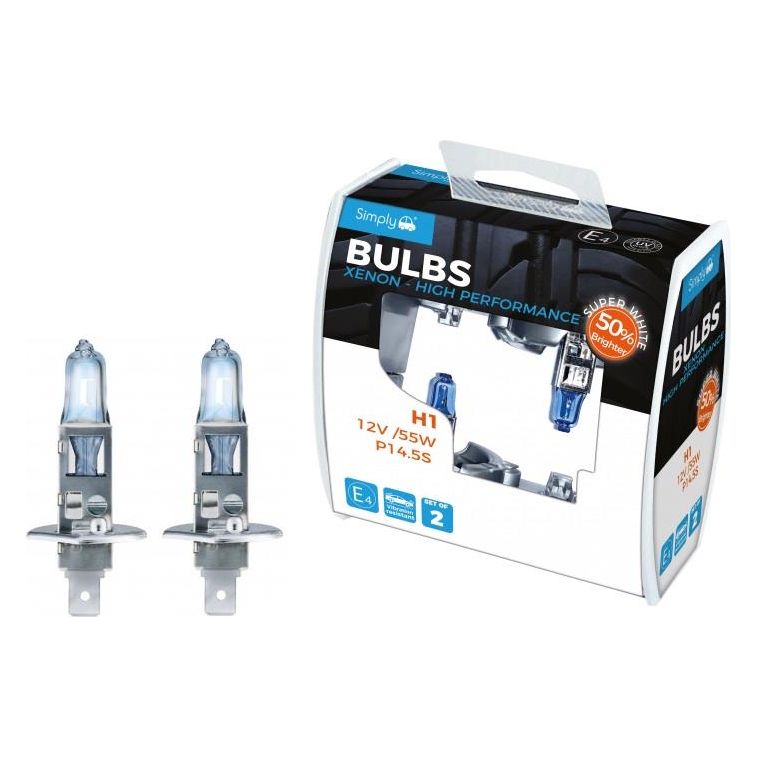 2x H1 Car Headlamp Upgrade Bulb 50% Brighter Headlight Simply - Dynamic Drive