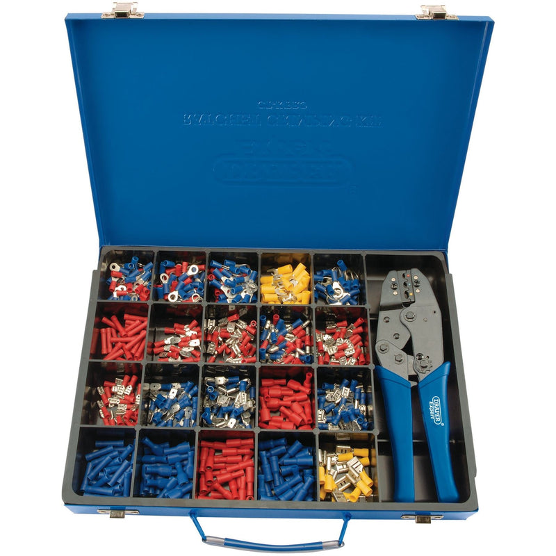 Draper Ratchet Crimping Tool and Terminal Kit, 220mm 56383 Draper - Dynamic Drive
