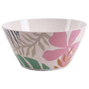 4 x Reusable Plastic Melamine Jungle Flowers Breakfast Salad Bowls for Camping Picnic Summit - Dynamic Drive