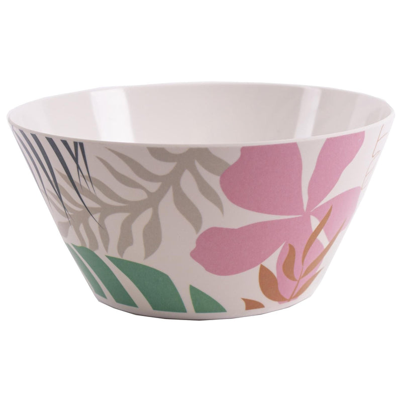 4 x Reusable Plastic Melamine Jungle Flowers Breakfast Salad Bowls for Camping Picnic Summit - Dynamic Drive
