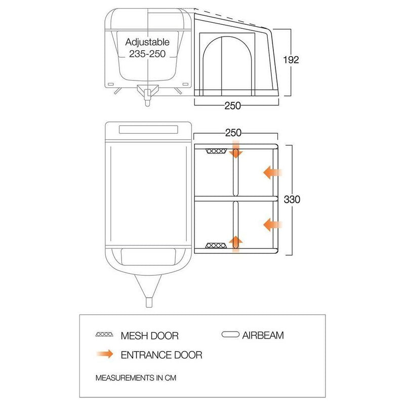 Vango Balletto Air 330 Elements ProShield Caravan Awning Vango - Dynamic Drive
