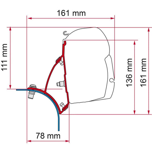 Fiamma F45 Bracket for VW T5/T6 Transporter Lift Roof RHD - Deep Black Fiamma - Dynamic Drive