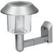 6 x Solar Powered LED Outdoor Garden Fence Wall Chrome Lantern Light Lamp Grundig  - Dynamic Drive