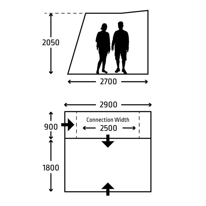 Kampa Trip Awning for VW Height Poled Drive-Away Awning for Campervans Kampa - Dynamic Drive