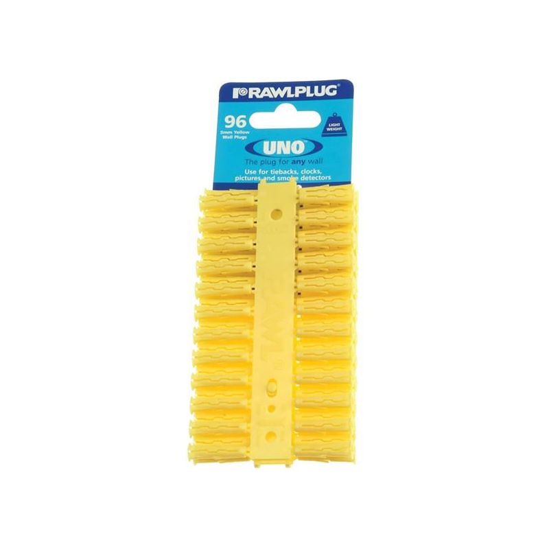 Rawlplug Yellow UNO® Plugs 5 x 24mm (Card 96) Rawlplug - Dynamic Drive