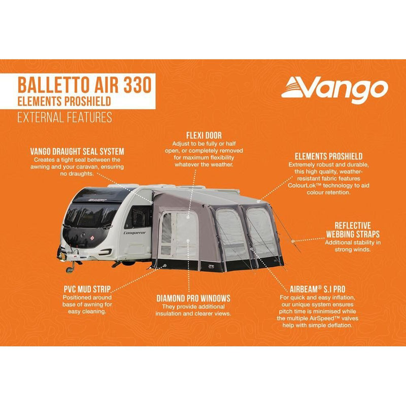Vango Balletto Air 330 Elements ProShield Caravan Awning Vango - Dynamic Drive