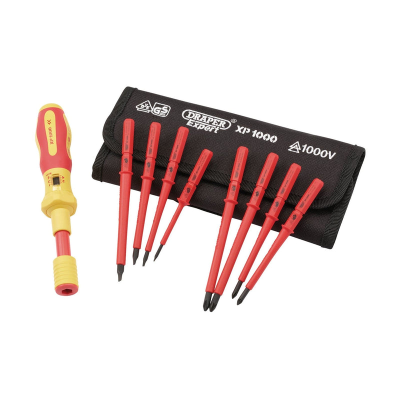 Draper XP1000 VDE Interchangeable Torque Screwdriver Set (9 Piece) 65372 Draper - Dynamic Drive
