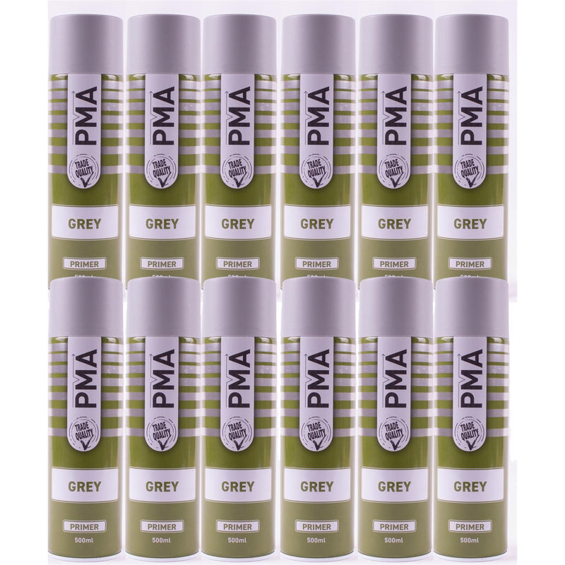 12x Autotek Professional Grey Primer 500Ml Spray Paint High Coverage Autotek - Dynamic Drive
