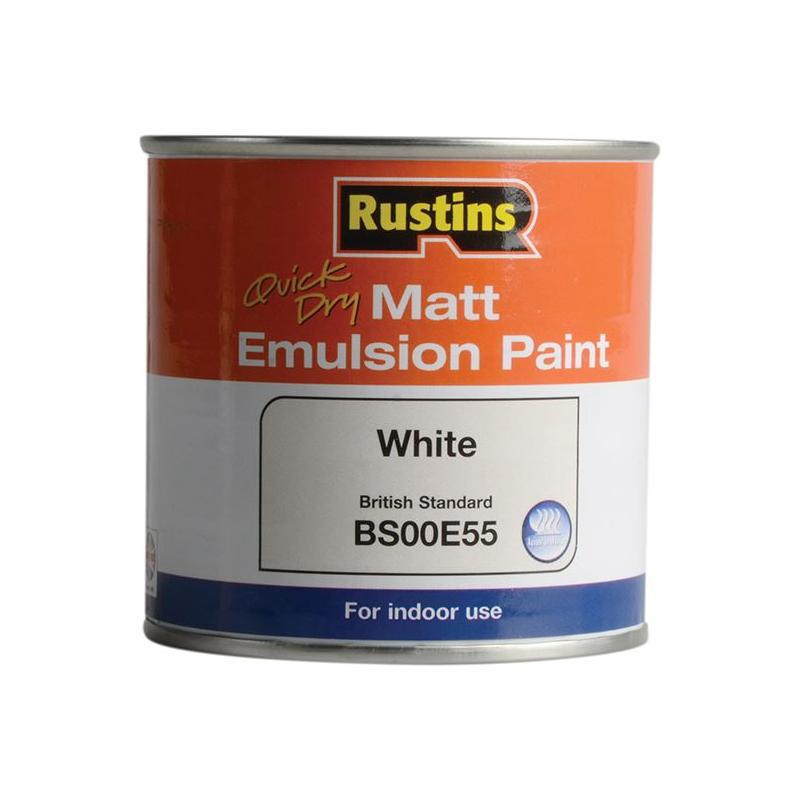 Rustins Quick Dry Matt Emulsion Paint White 250ml Rustins - Dynamic Drive