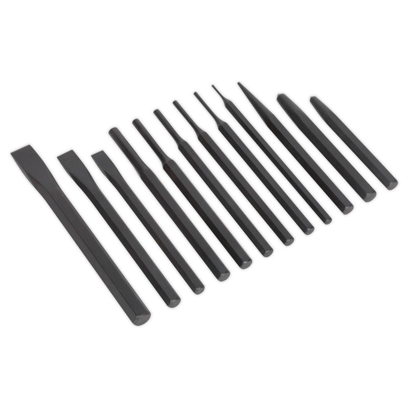 Sealey Punch & Chisel Set 12pc S0802 Siegen by Sealey - Dynamic Drive